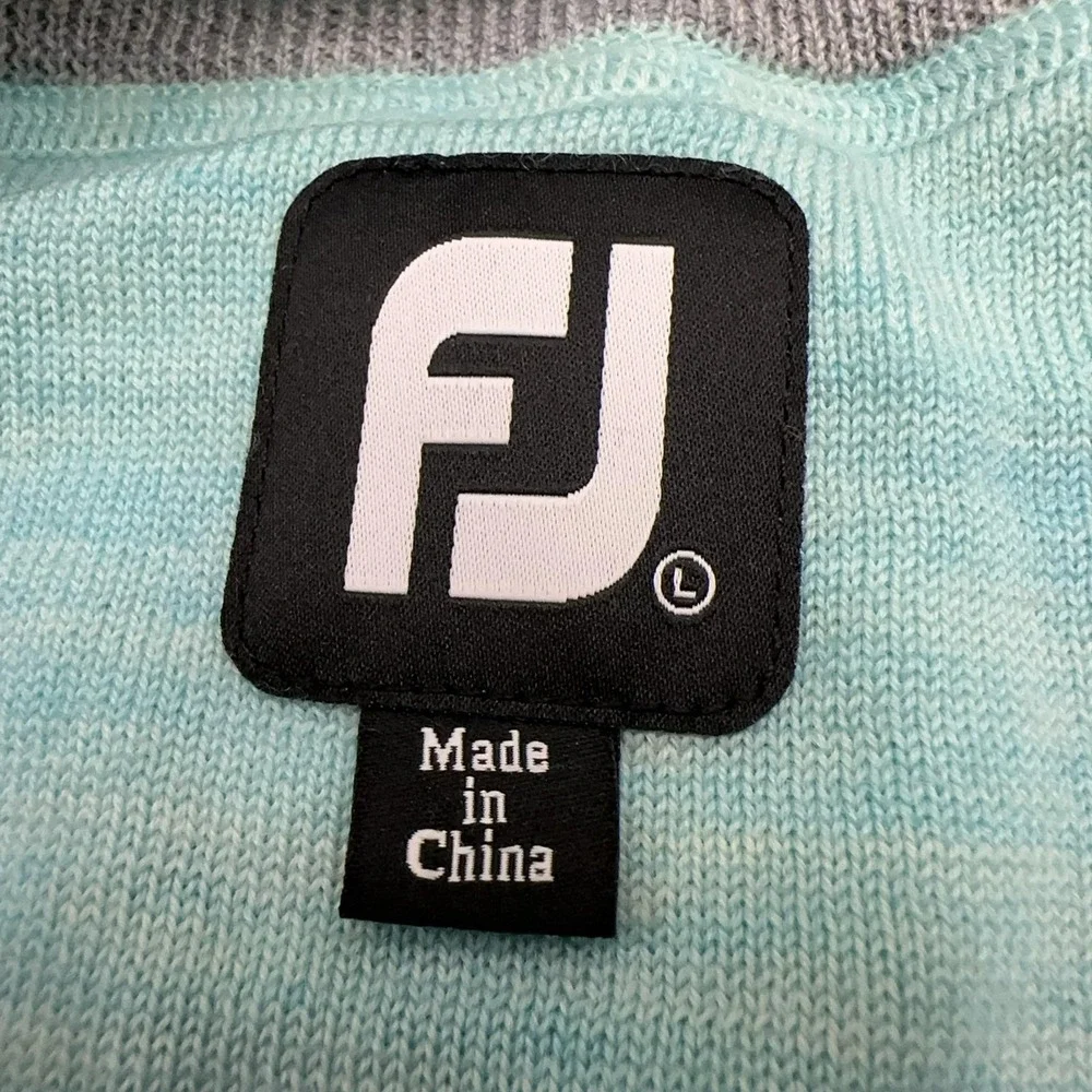 FootJoy Sweater Mens Large Blue 100% Wool 1/4 Zip Mock The Golf Club New Albany